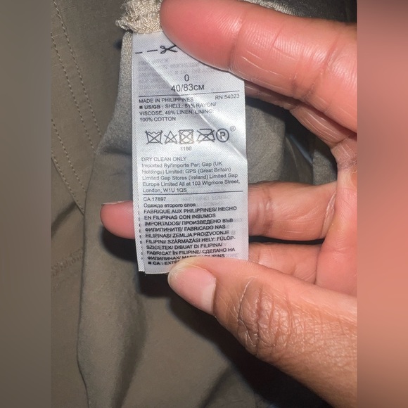 BANANA REPUBLIC Linen-Blend Button-Front Dress SIZE: 0 - Picture 9 of 9